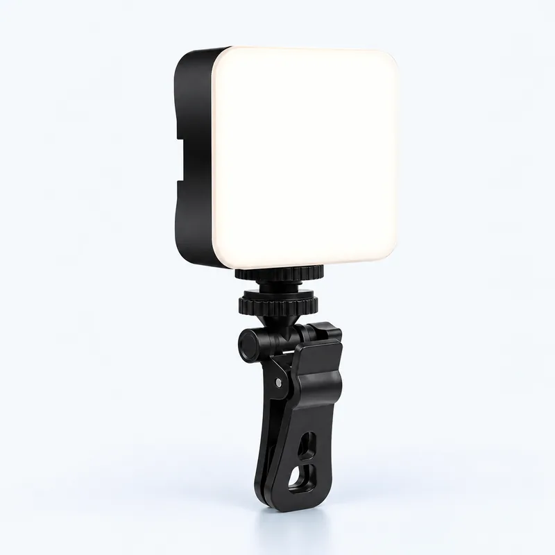 Luz LED de selfie com clipe